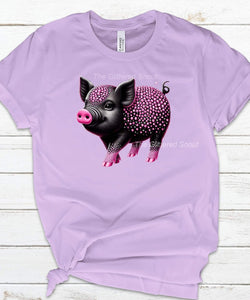 Faux bling- Pink/Black pig