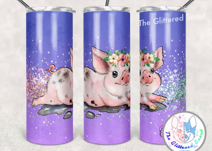 Pig in mud- 20oz Double wall Stainless Steel Tumbler