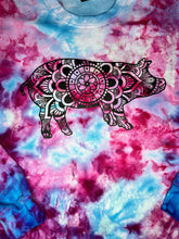 Load image into Gallery viewer, Large tie dye crewneck sweatshirt- Mandala Pig
