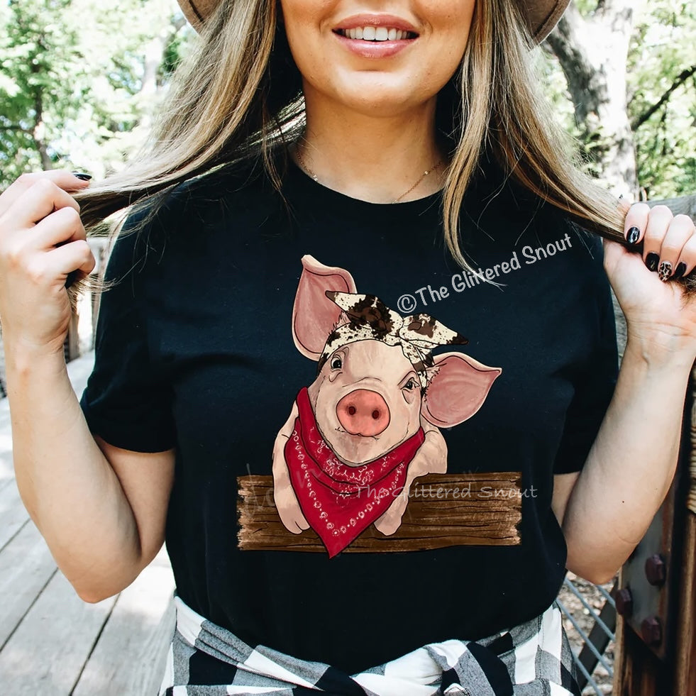 Cowhide Pig w/ bandana